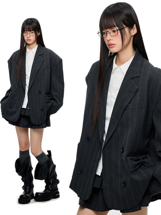 [JIKOO] gray suit jacket