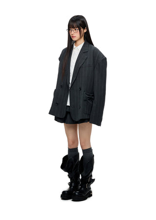 [JIKOO] gray suit jacket