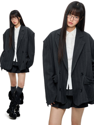 [JIKOO] gray suit jacket