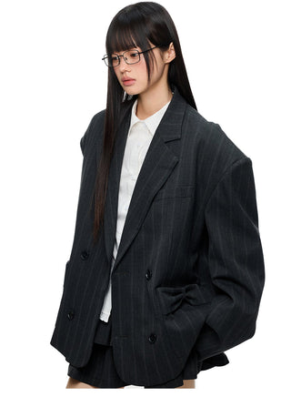 [JIKOO] gray suit jacket