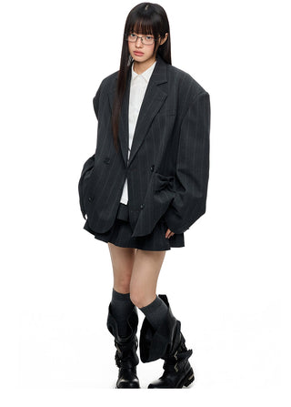 [JIKOO] gray suit jacket