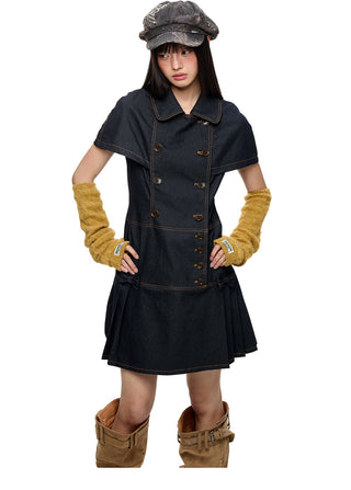 [JIKOO] denim shirt dress