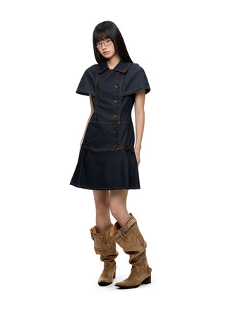 [JIKOO] denim shirt dress