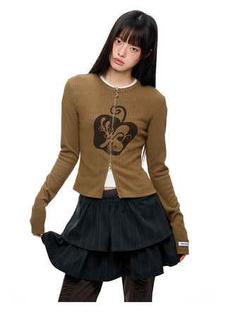 [JIKOO] striped knit cardigan