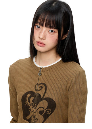 [JIKOO] striped knit cardigan