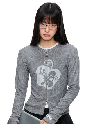 [JIKOO] striped knit cardigan