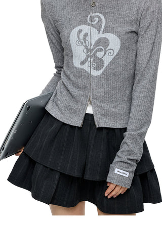 [JIKOO] striped knit cardigan