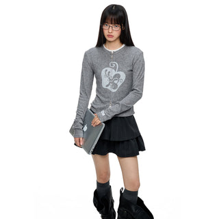 [JIKOO] striped knit cardigan