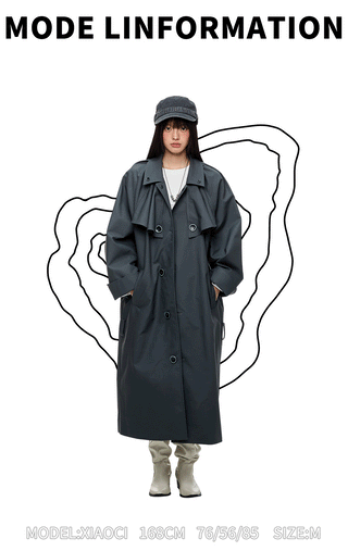 [JIKOO] pleated trench coat