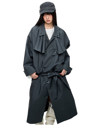 [JIKOO] pleated trench coat