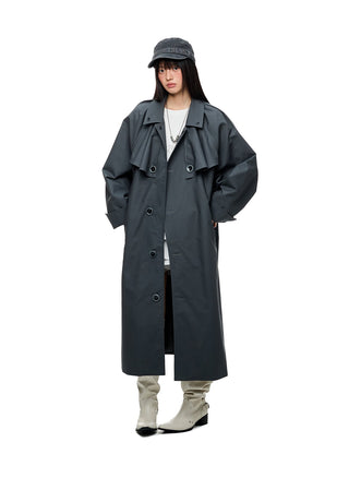 [JIKOO] pleated trench coat
