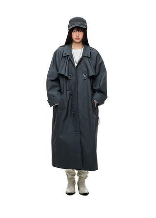 [JIKOO] pleated trench coat