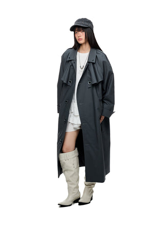 [JIKOO] pleated trench coat