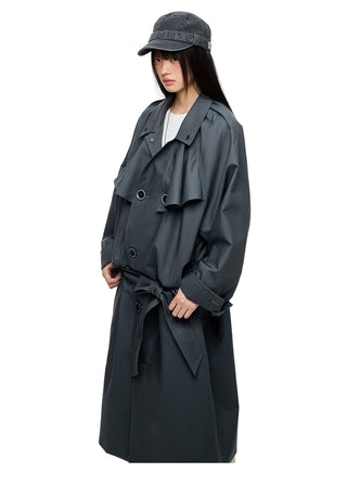 [JIKOO] pleated trench coat