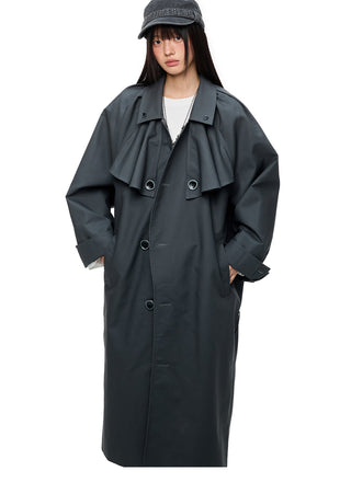 [JIKOO] pleated trench coat