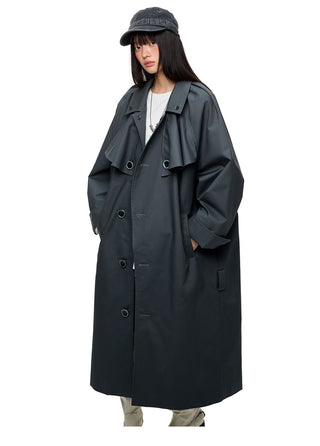 [JIKOO] pleated trench coat