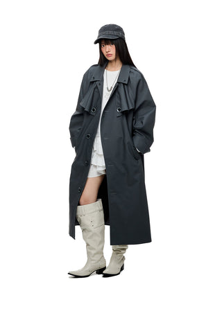 [JIKOO] pleated trench coat