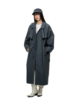 [JIKOO] pleated trench coat