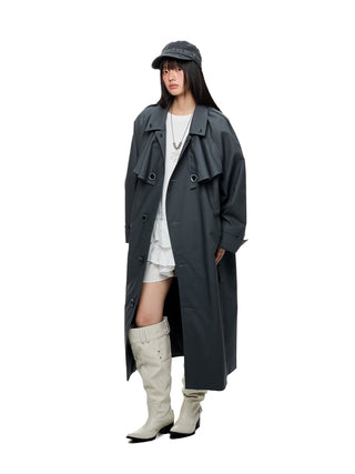 [JIKOO] pleated trench coat
