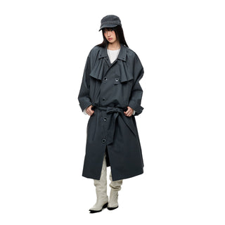 [JIKOO] pleated trench coat