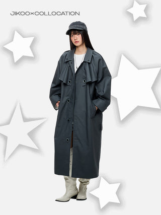 [JIKOO] pleated trench coat