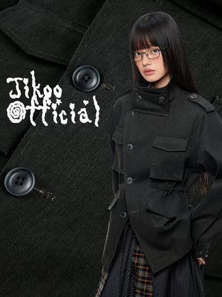 [JIKOO] stand collar top