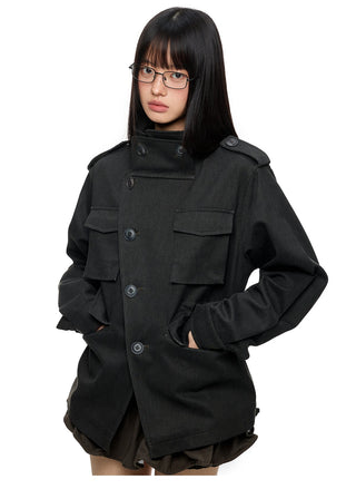 [JIKOO] stand collar top