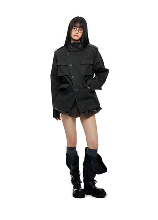 [JIKOO] stand collar top