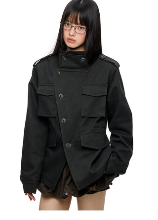 [JIKOO] stand collar top