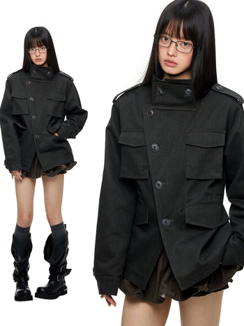 [JIKOO] stand collar top