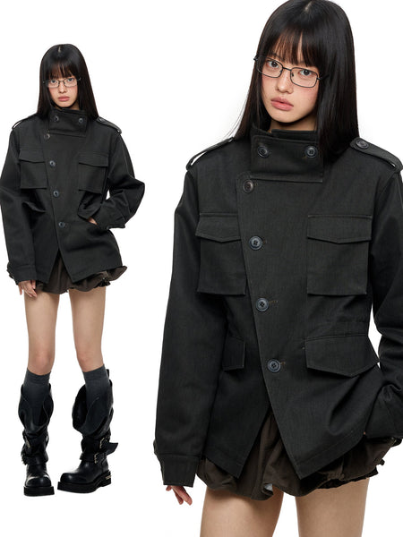 [JIKOO] stand collar top