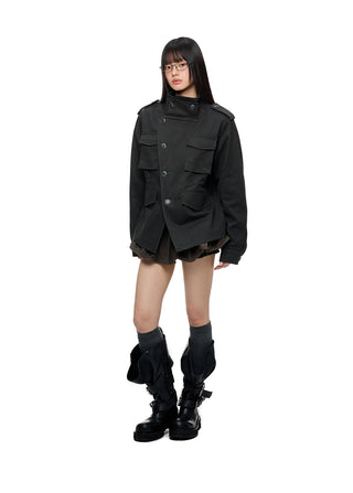 [JIKOO] stand collar top