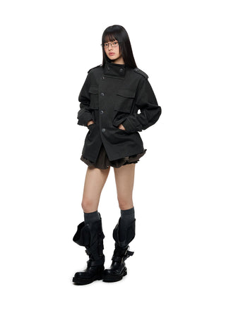 [JIKOO] stand collar top
