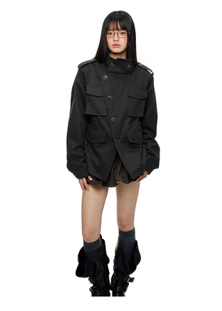[JIKOO] stand collar top