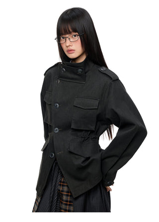 [JIKOO] stand collar top