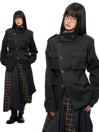 [JIKOO] stand collar top