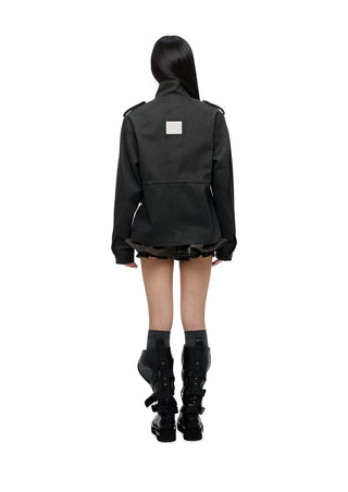 [JIKOO] stand collar top