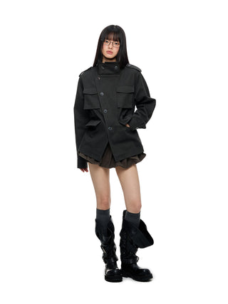 [JIKOO] stand collar top
