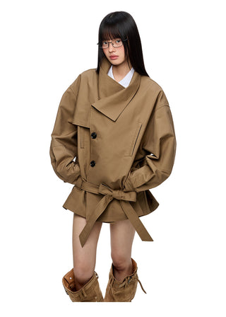 [JIKOO] large lapel coat