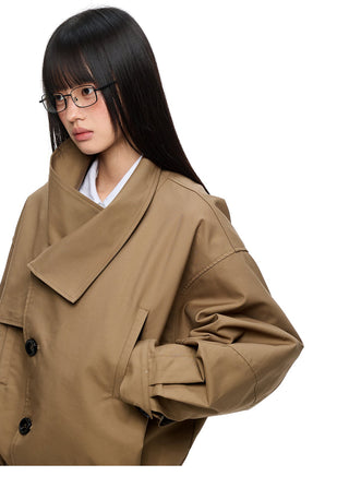 [JIKOO] large lapel coat