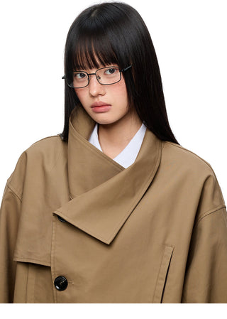 [JIKOO] large lapel coat
