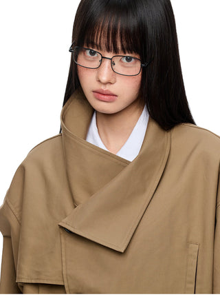 [JIKOO] large lapel coat