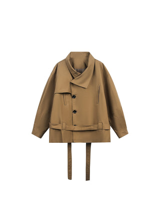 [JIKOO] large lapel coat