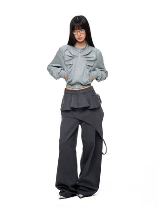 [JIKOO] peplum sweater top