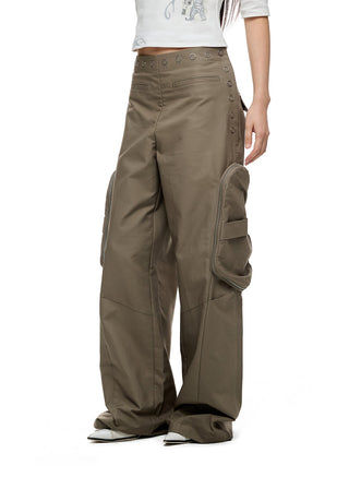 [JIKOO] rivet cargo pants