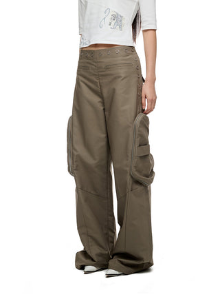 [JIKOO] rivet cargo pants