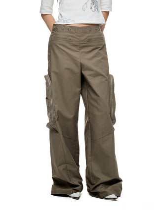 [JIKOO] rivet cargo pants