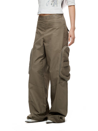 [JIKOO] rivet cargo pants