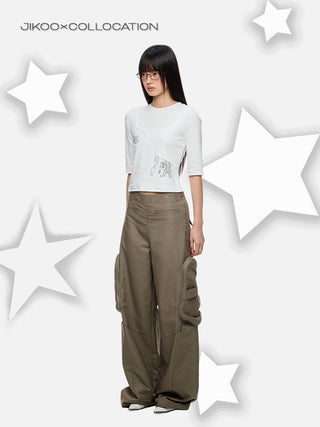 [JIKOO] rivet cargo pants