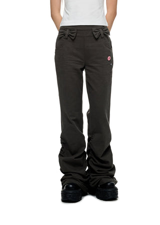 [JIKOO] bow pleated trousers